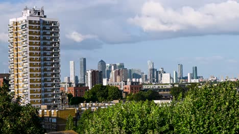 view of contemporary buildings at the canary wharf on the isle of dogs in london, england at daytime