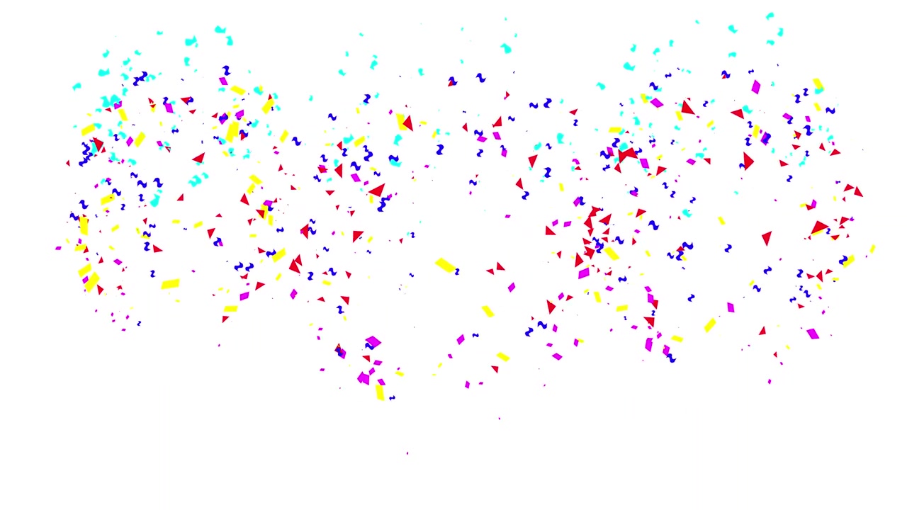 Confetti colorati che cadono su uno sfondo bianco