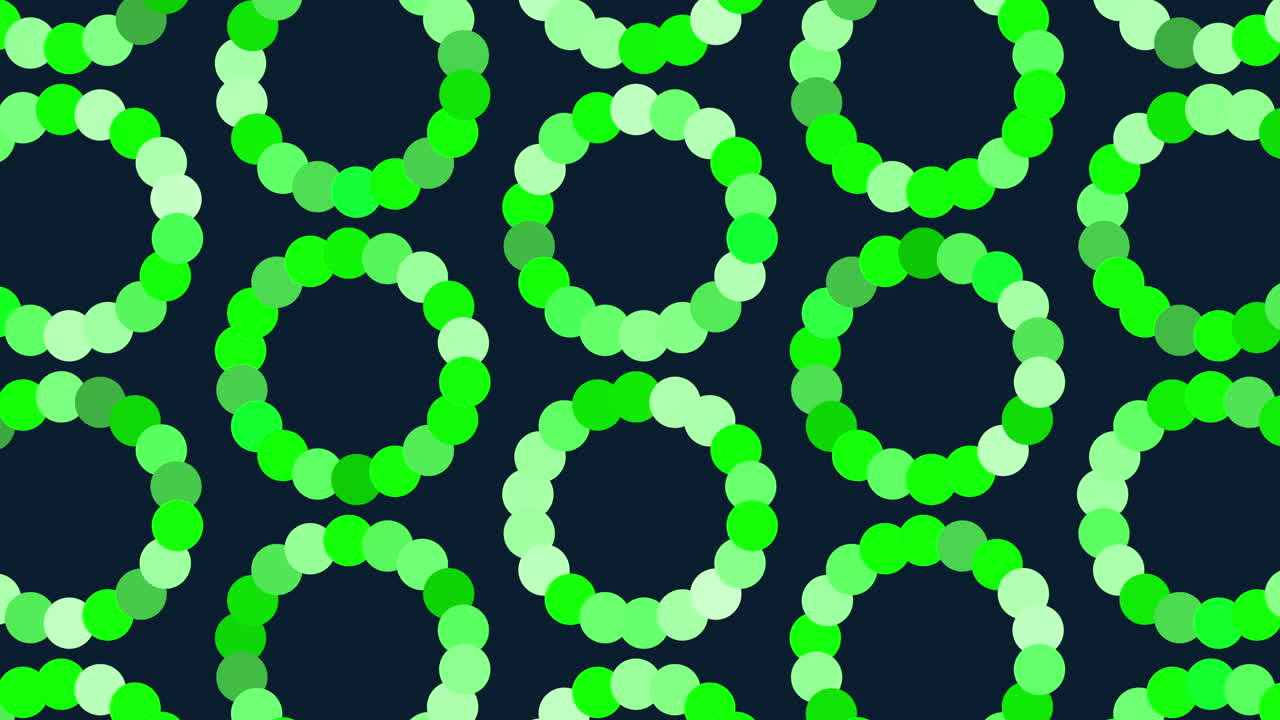 Dynamic yellow circle pattern on black background
