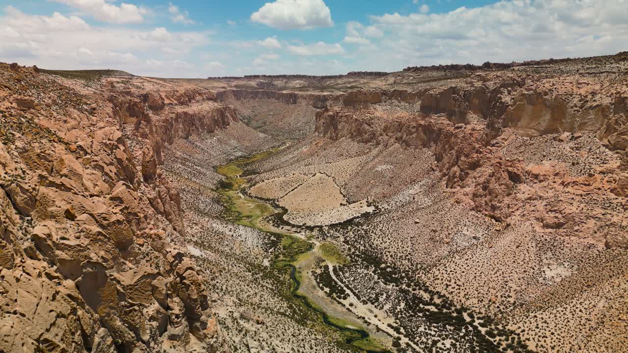Panorama Of Canyon Of Anaconda In Andean Altiplano Of Bolivia, South America. Aerial Shot