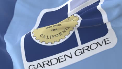 bandera de la ciudad de garden grove, en el estado de california, estados unidos - bucle