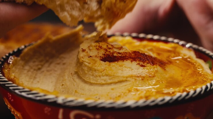 hummus und pita-brot