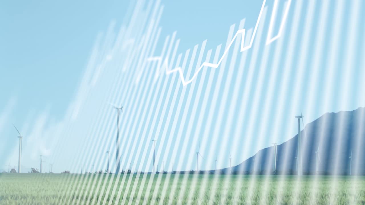 풍력 터빈에서 데이터 처리의 애니메이션