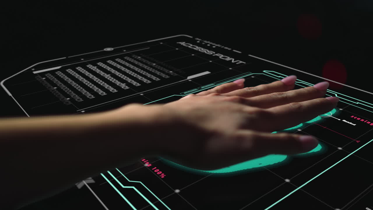 escaneo de huellas negando el sistema de lanzamiento sin éxito de identificación de cerca