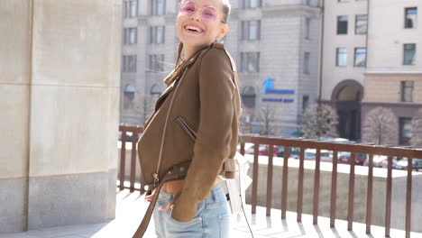 stylish woman outdoors