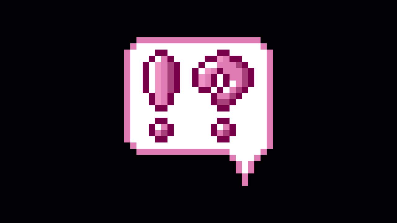 Pixel art animation icon speech bubble interrobang mark (1)