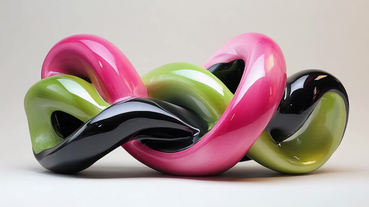 Abstract Colorful Twisted Sculpture