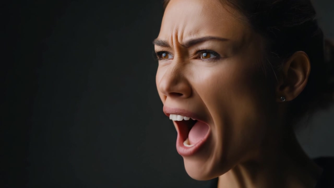 Espressione emotiva di rabbia e frustrazione: Un ritratto accattivante che mostra l'intensità dell'emozione umana e la profondità dell'esperienza personale