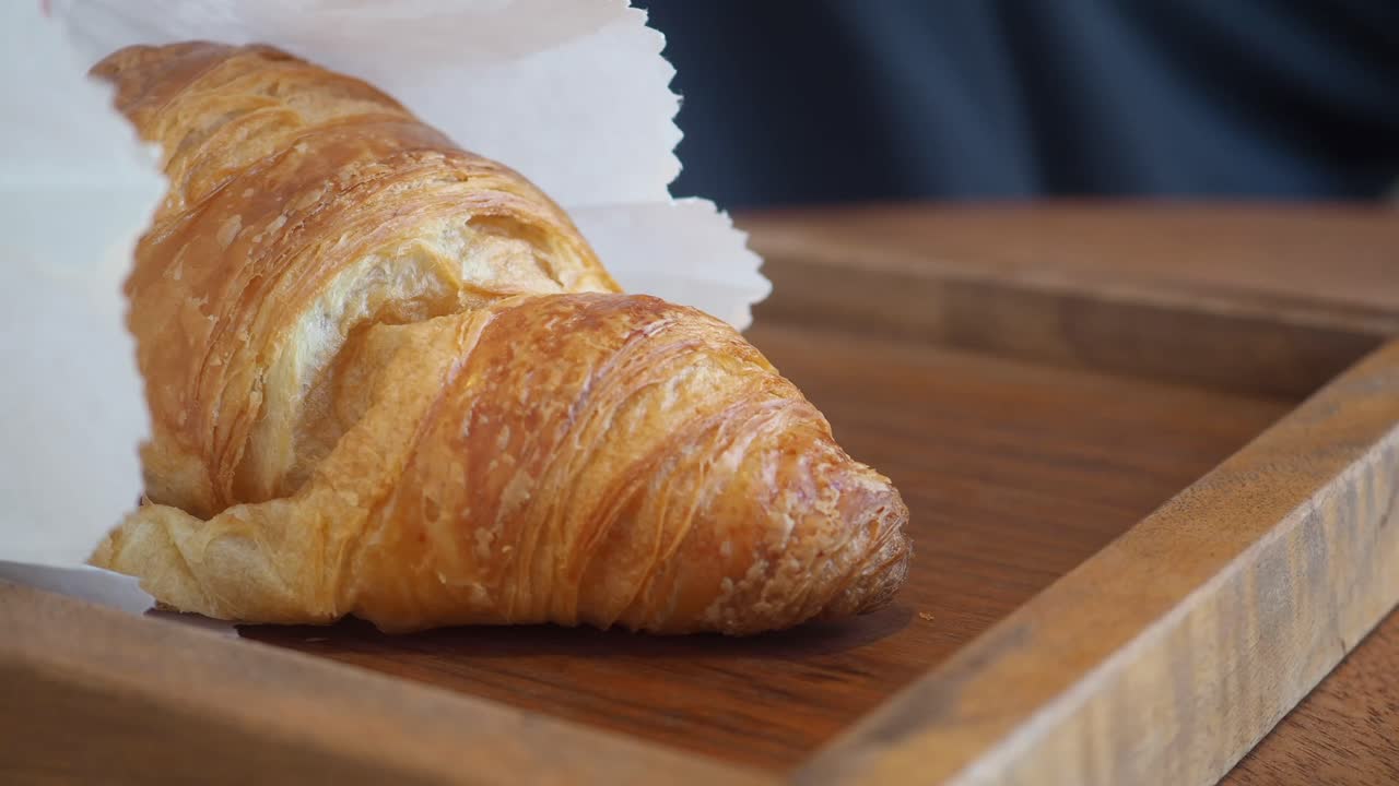 Croissant and Pastry in Paper Bag