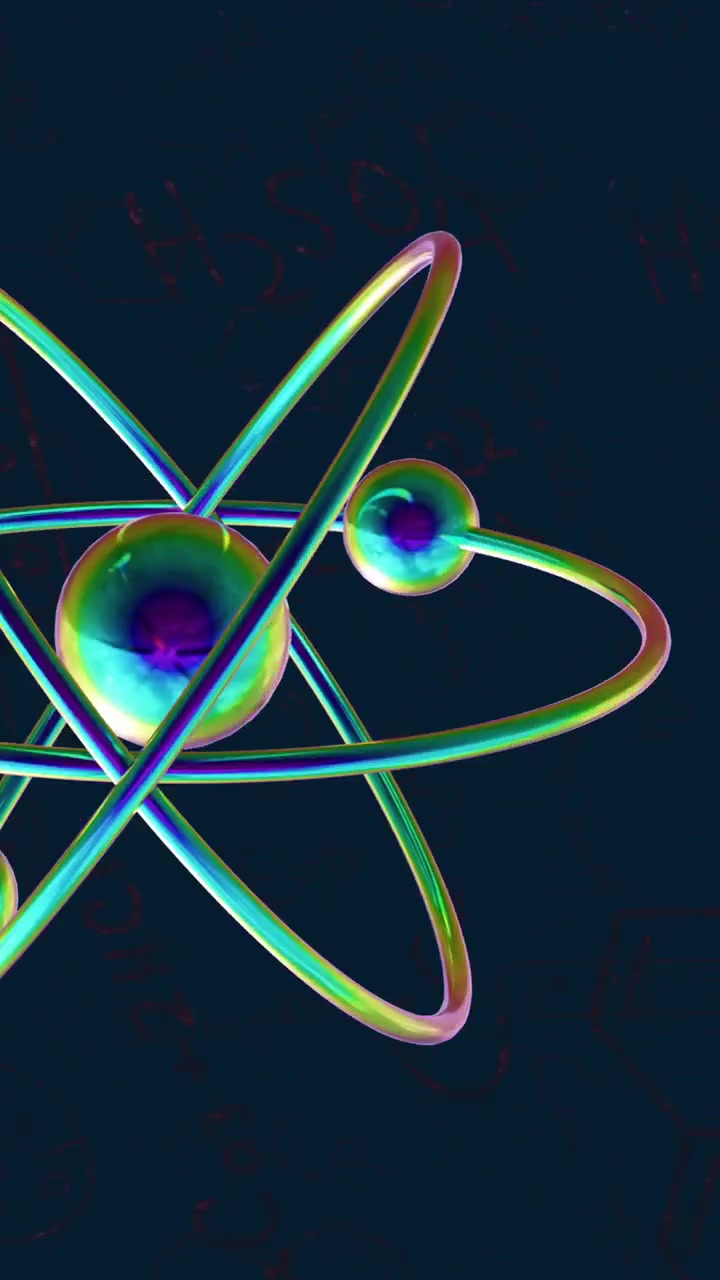 Animation of molecules moving on black background