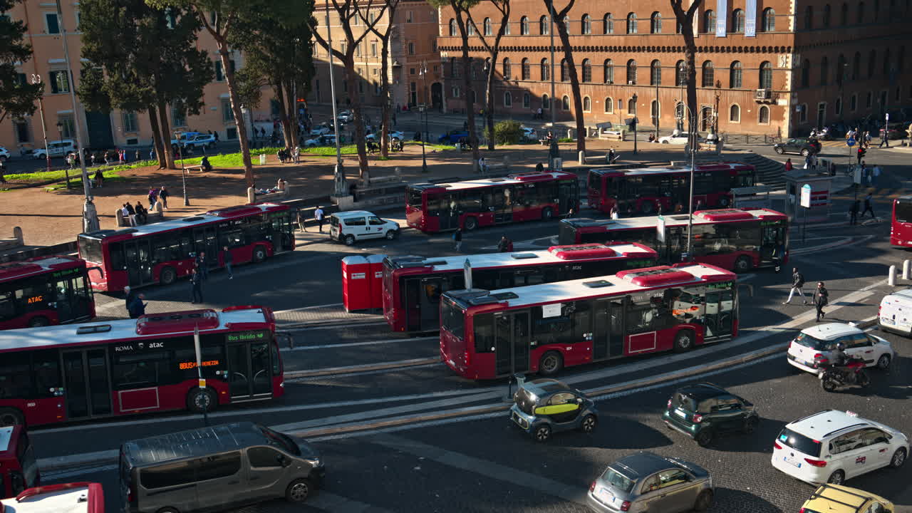 Piazza Venezia Bus Station, Rome, Italy
