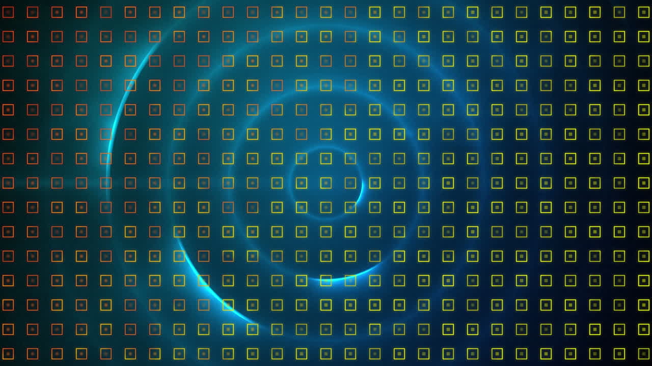 animación digital del diseño de patrones abstractos contra rastros de luz en espiral azul sobre fondo negro