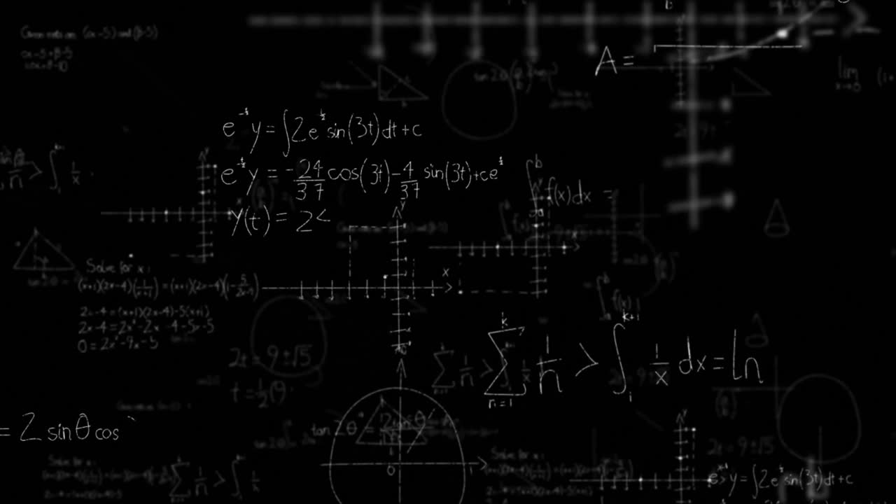 Math formulas on blackboard