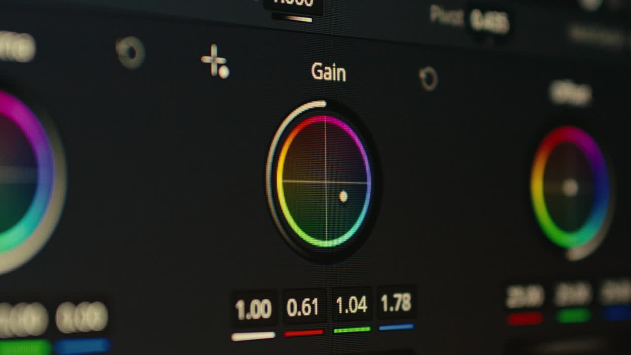 Lumetri scope in color correction grading professional software close up