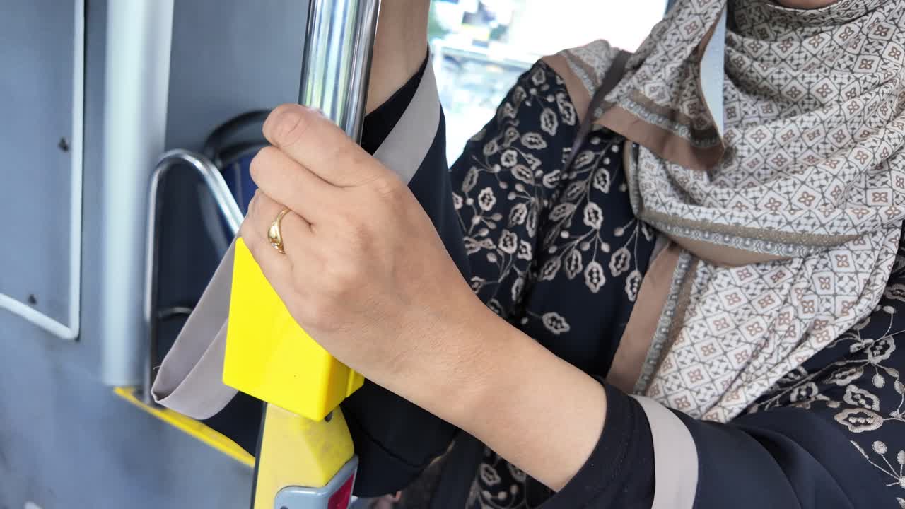 A person riding a bus