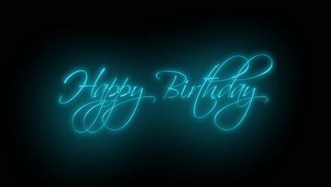 happy birthday neon sign on black wall