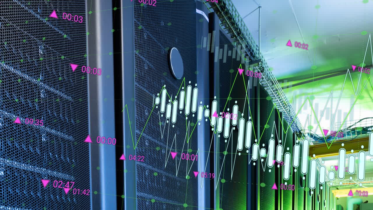 Animation of data processing over computer servers