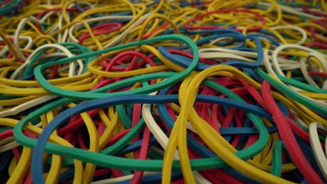 close-up colorful ring shaped rubber bands background.