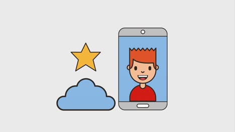 man phone cloud storage video favorite net work