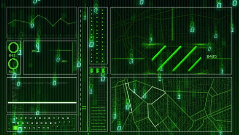 animation of data processing on black background