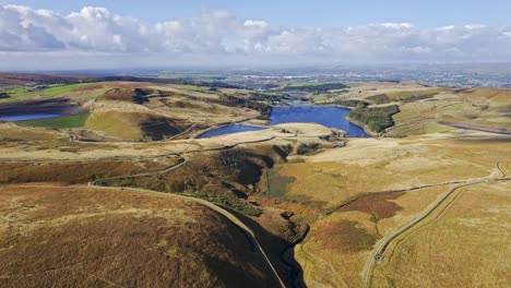 Drohnenaufnahmen-Von-Saddleworth-Moor,-Windy-Hill,-Yorkshire,-England