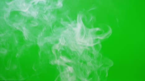 humo blanco en la pantalla verde