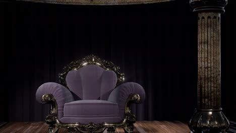 luxurious theater curtain stage with chair