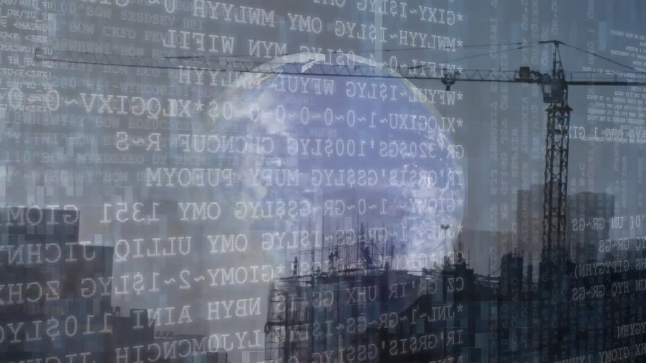 máquina de rotación de la tierra y grúa