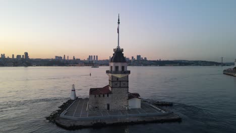 sunset on the maiden’s tower uskudar istanbul turkey