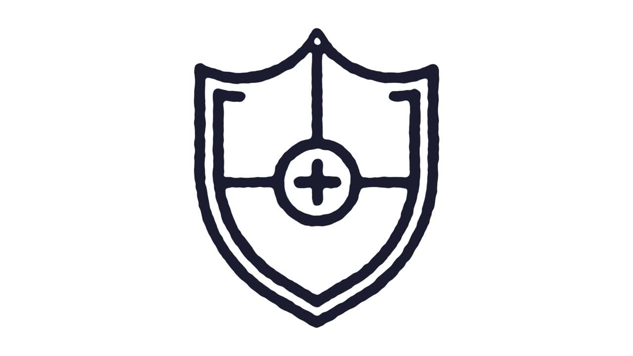 imágenes de animación del icono del escudo y canal alfa