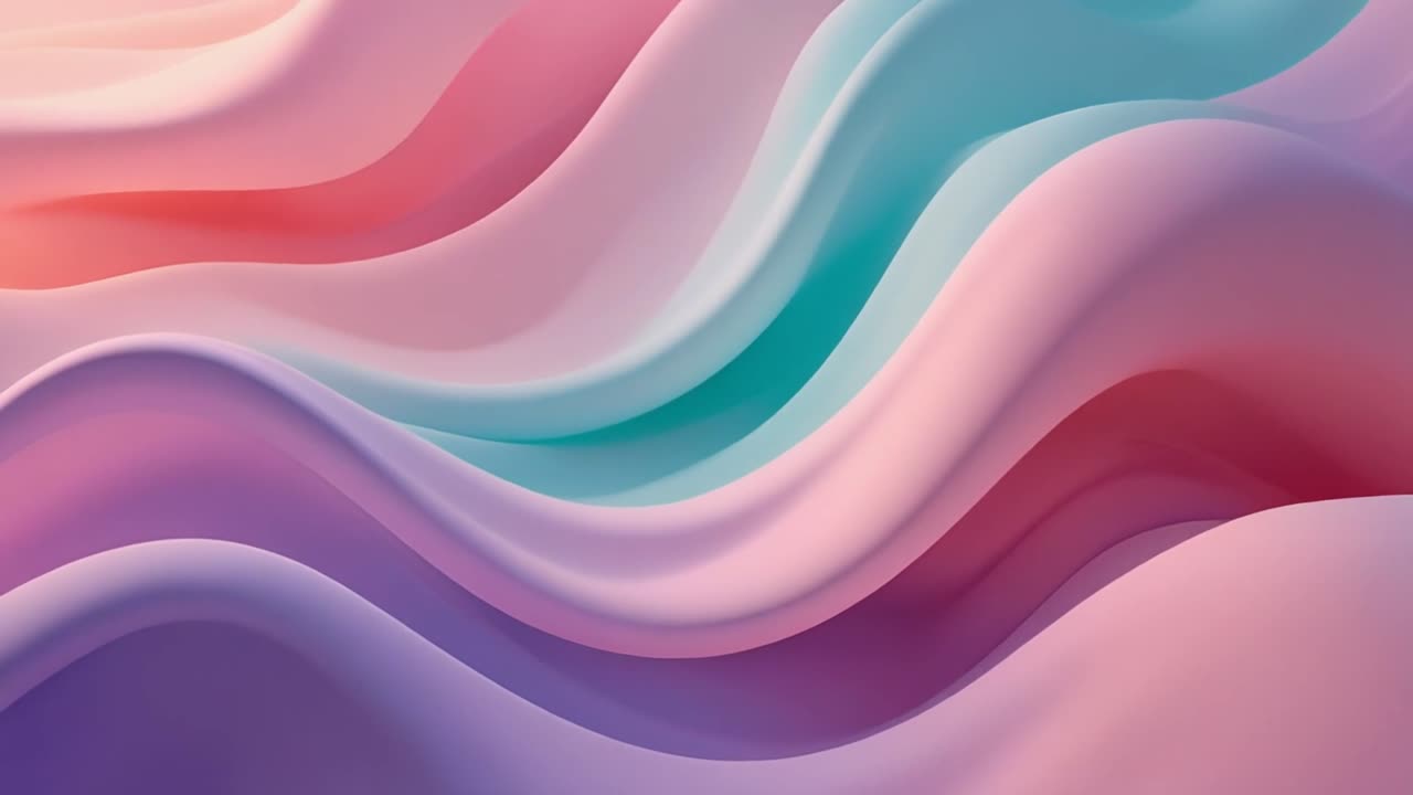 Abstract Smooth Flowing Pastel Waves Background Animation