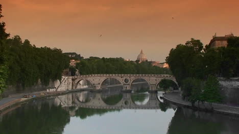 bridge over the tiber river in rome