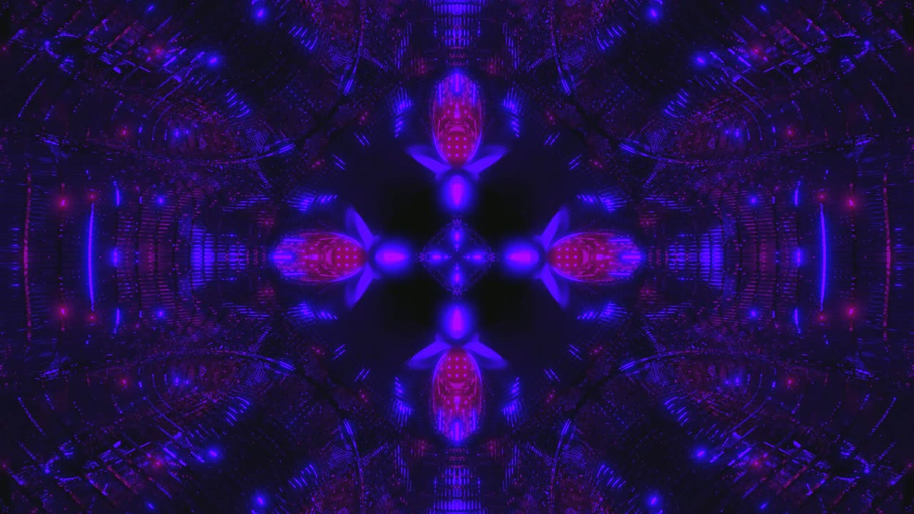 A vibrant tunnel video with seamless looping displays a series of colorful lights and patterns, creating an engaging and hypnotic visual experience perfect for screensavers or ambient displays