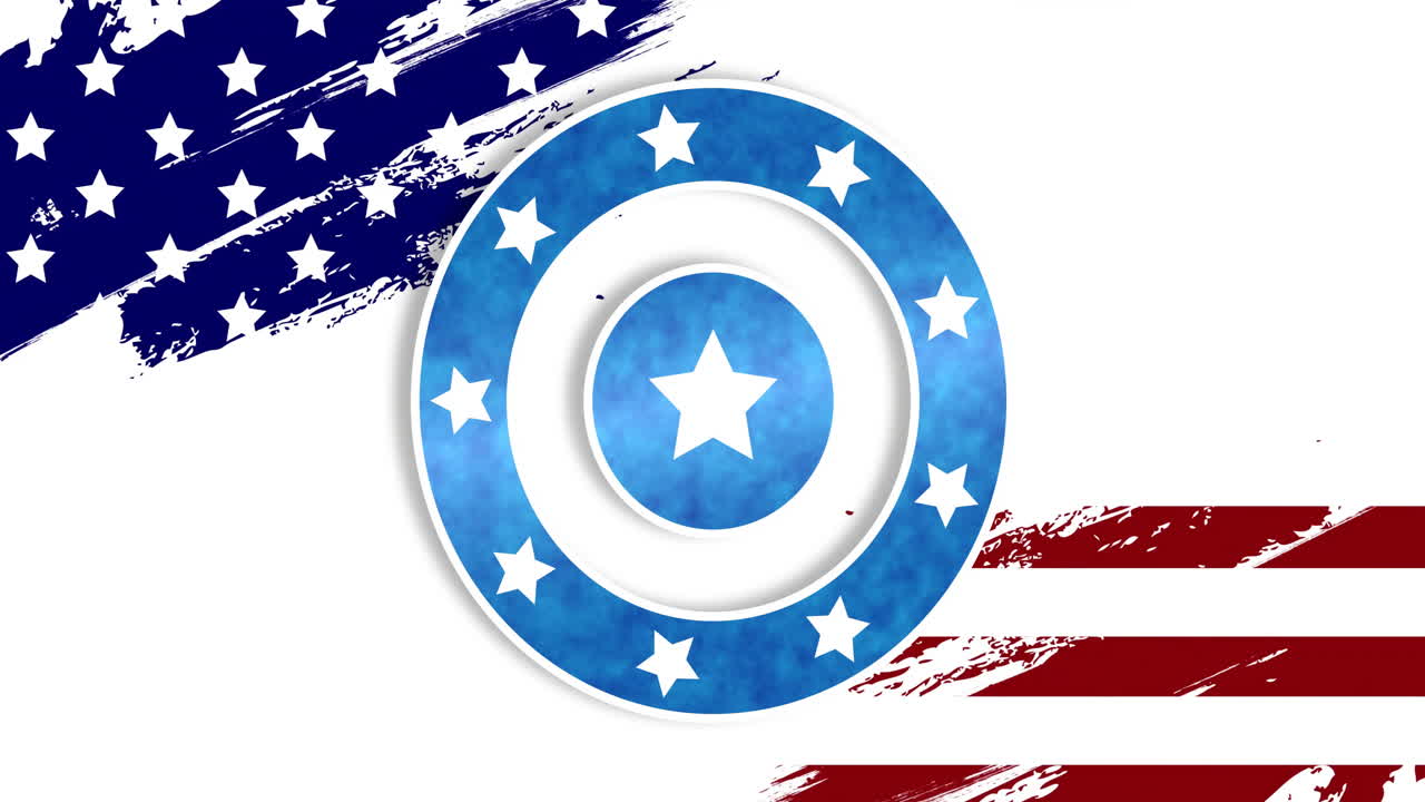 미국 발의 색을 가진 줄무와 별의 애니메이션