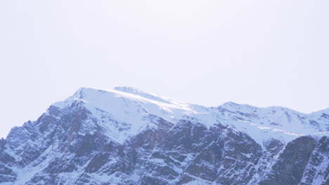 A-tilt-up-shot-of-forest-and-snow-capped-mountains-in-the-Rocky-Mountains