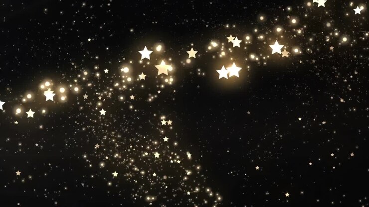 Animazione di linee bianche a zig-zag su una stella cadente con scia stellare luminosa su sfondo nero.