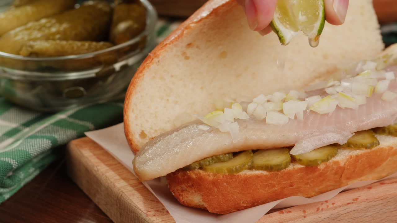 Open-Faced Herring Sandwich with Lime