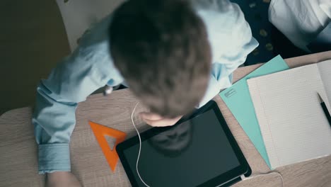 children little boys discuss school homework