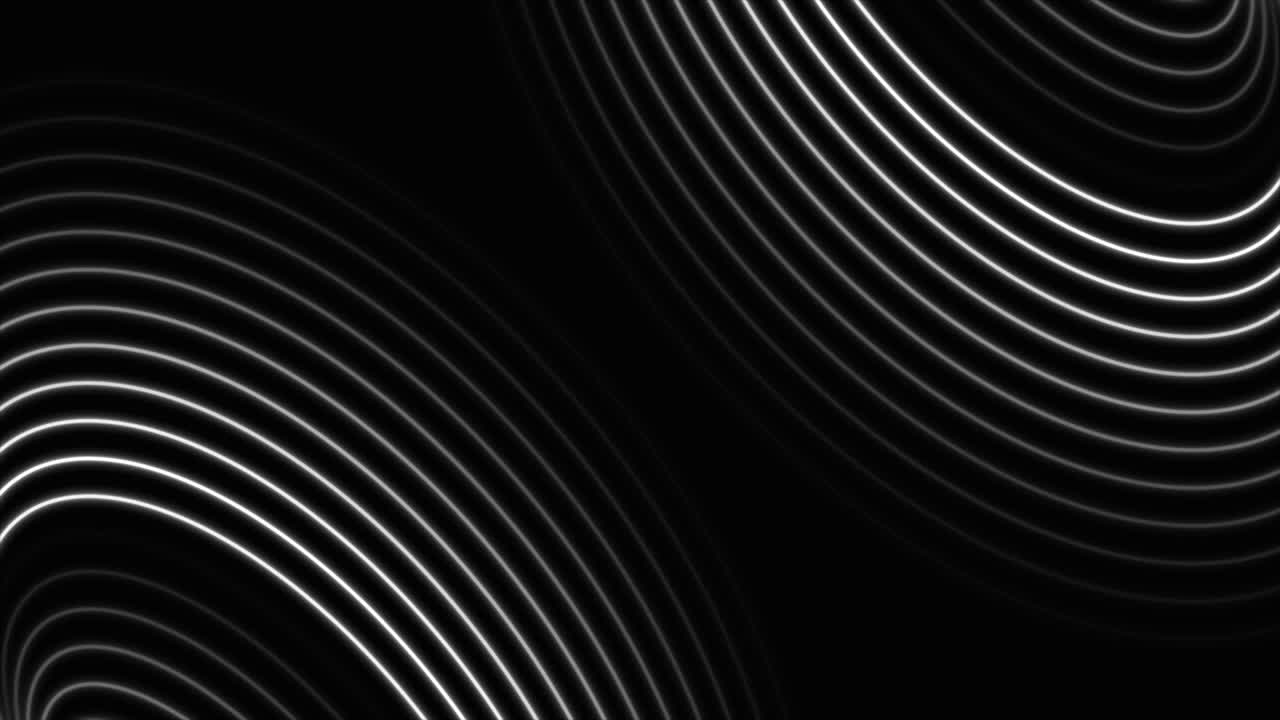 Monochrome white neon wavy lines abstract motion background