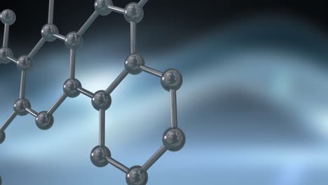 animation of 3d micro of molecules on blue background