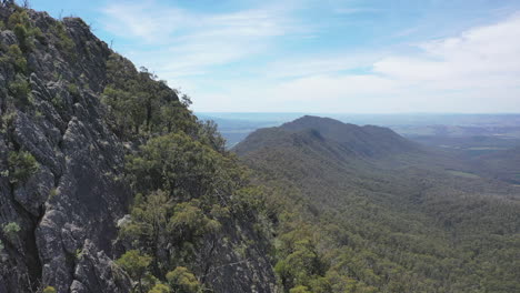 rugged and fractured rock flakes of sugarloaf peak in victoria, aus