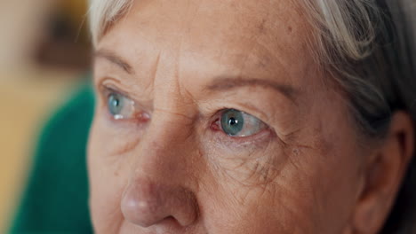 eyes, crying and senior woman at nursing home