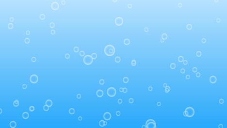 various white air bubbles rising up on light blue background. footage. 4k. mp4. twenty five seconds.