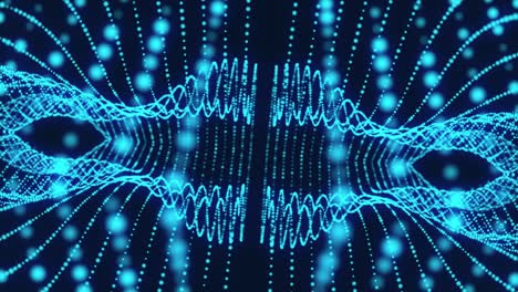 digital particle wave motion with glowing light effect