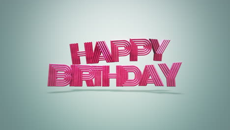 Vibrant-3d-'happy-birthday'-text-floating-in-air-with-pink-and-red-stripes-on-light-blue-background