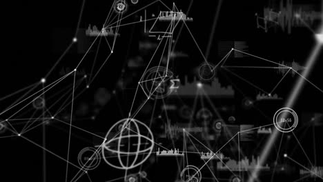 animación de la red de conexiones y procesamiento de datos sobre la red