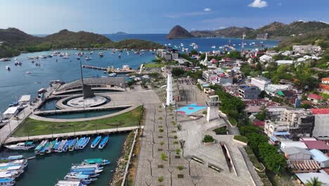 aerial view of a coastal town in indonesia