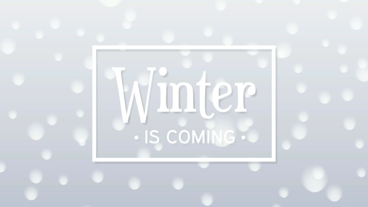겨울이 다가오고, 텍스트의 배경, 눈이 내리는 차가운 크리스마스, 2d 애니메이션, 원활한 영상, 4k