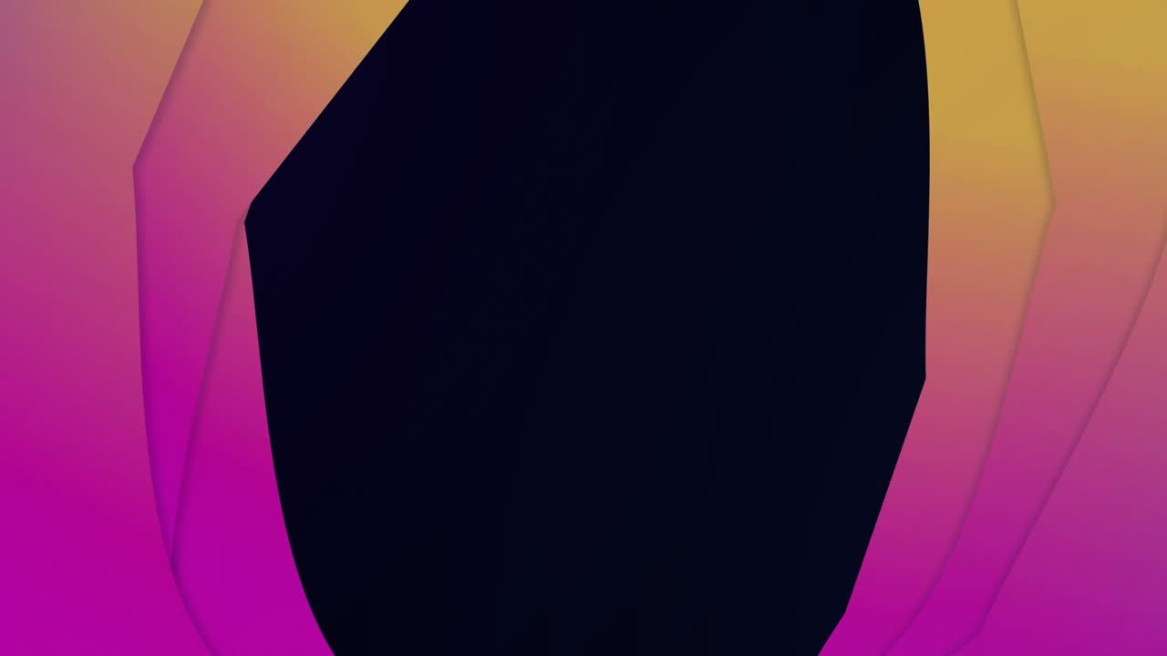 Central black aperture revealing star field as faint orange specks appearing, pink gradients moving