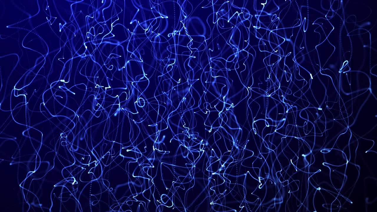 Dynamic Abstract Blue Lines and Particles Flowing Seamlessly